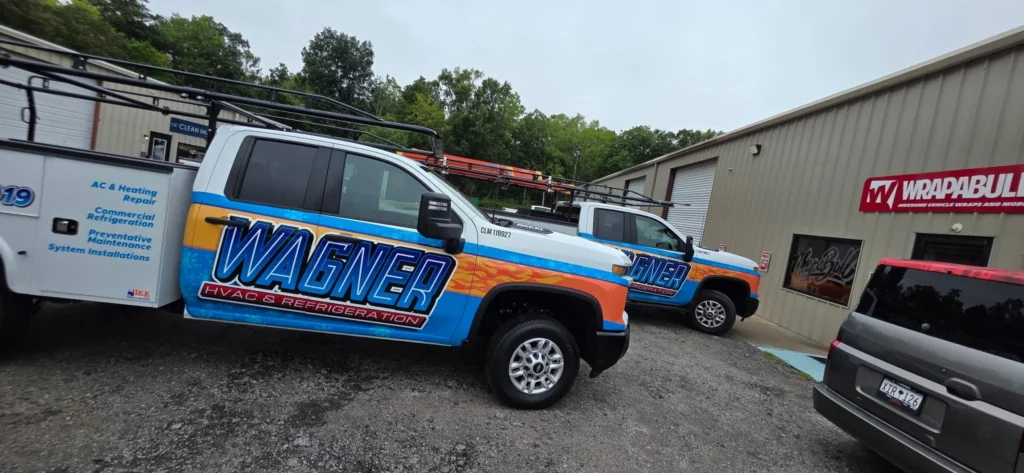 Picture of a pair of Wagner HVAC trucks