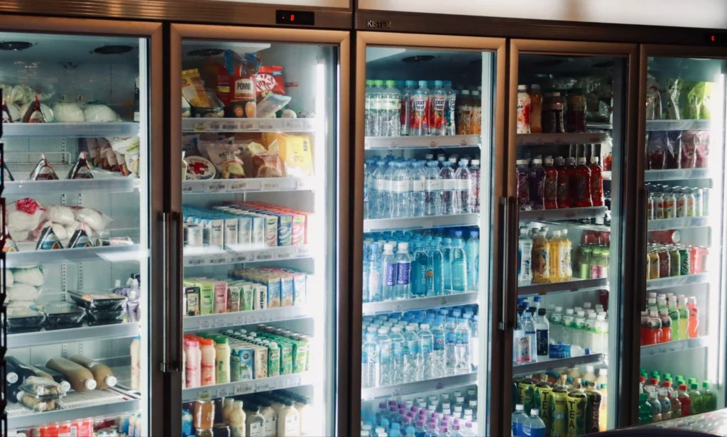 Picture of a stocked commercial refrigerator