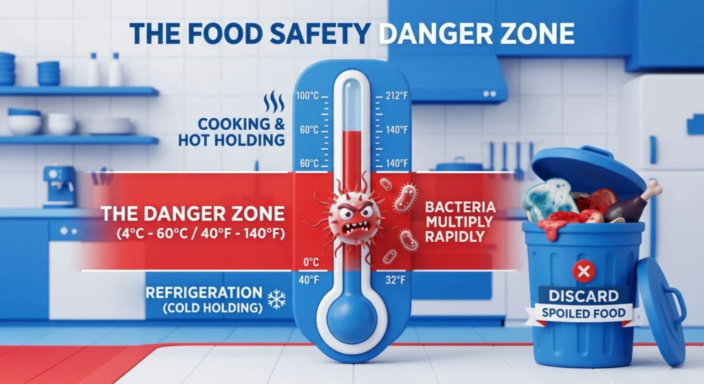 picture of a food safety danger zone thermometer graphic