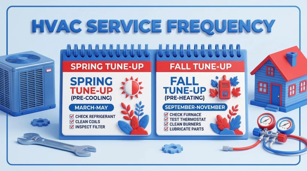 picture of a graphic explaining how often should hvac be serviced