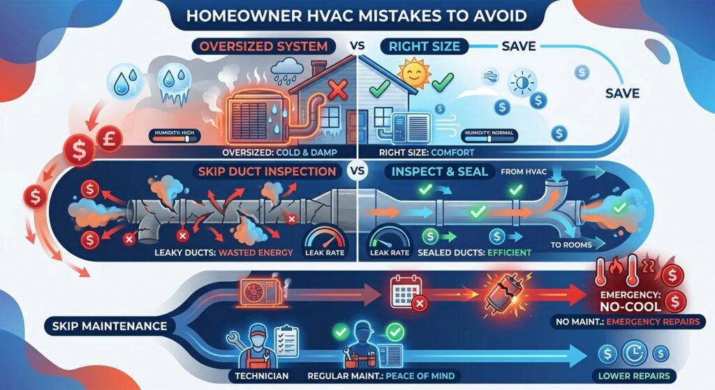 Picture of an infographic about common HVAC mistakes