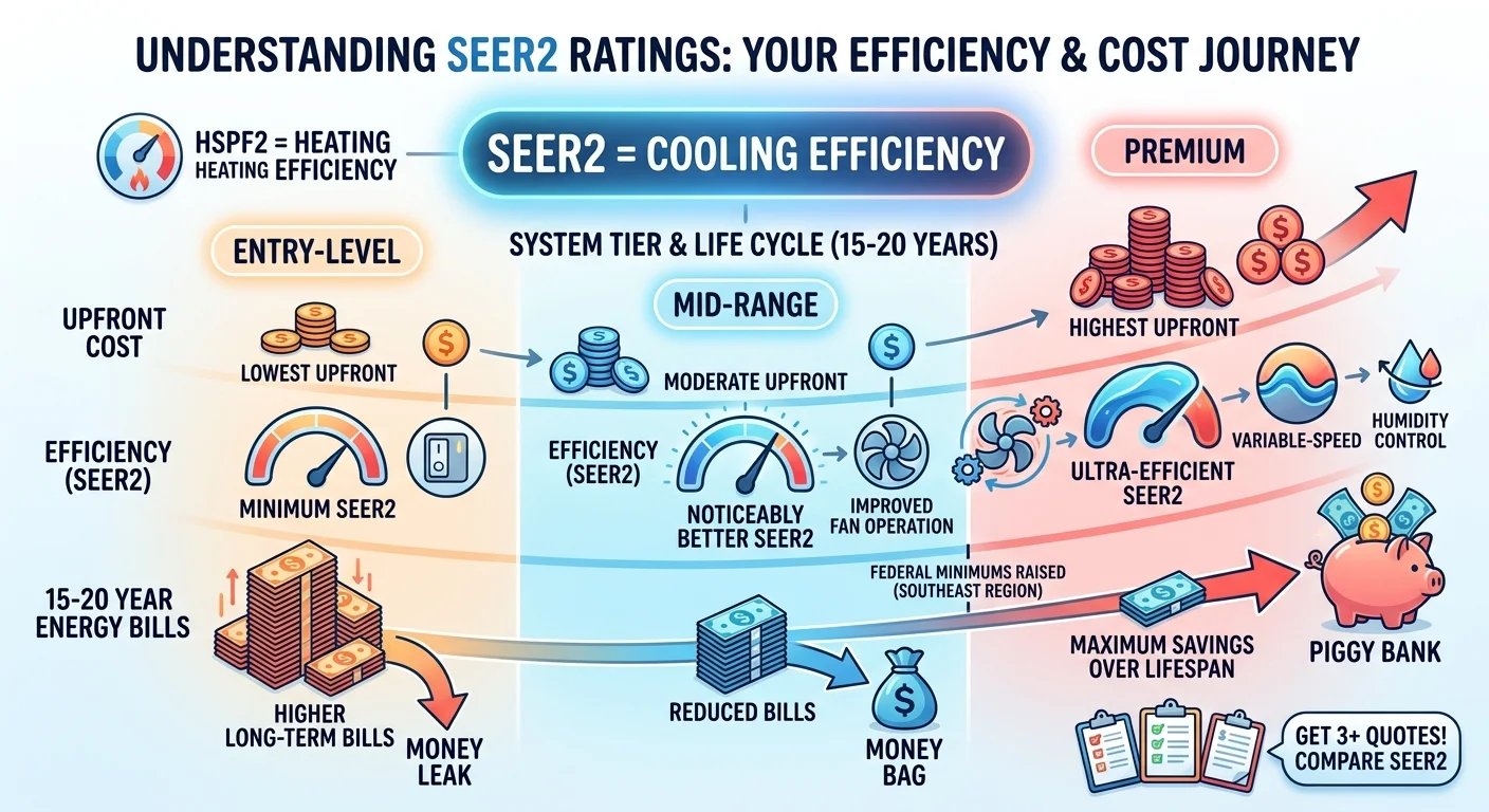 Picture of an infographic explaining SEER2 ratings and energy efficiency