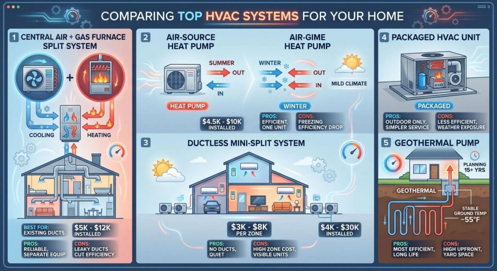 Picture of a chart explaining what is the best heating and air conditioning system